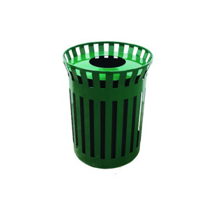 Steel Open Kitchen Trash Can - 36 Gallons