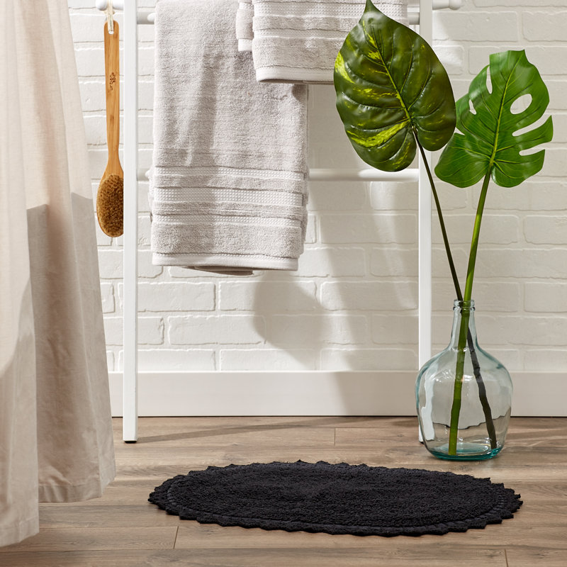Tapis de bain crochet, Noir, l 17 po x L 24 po