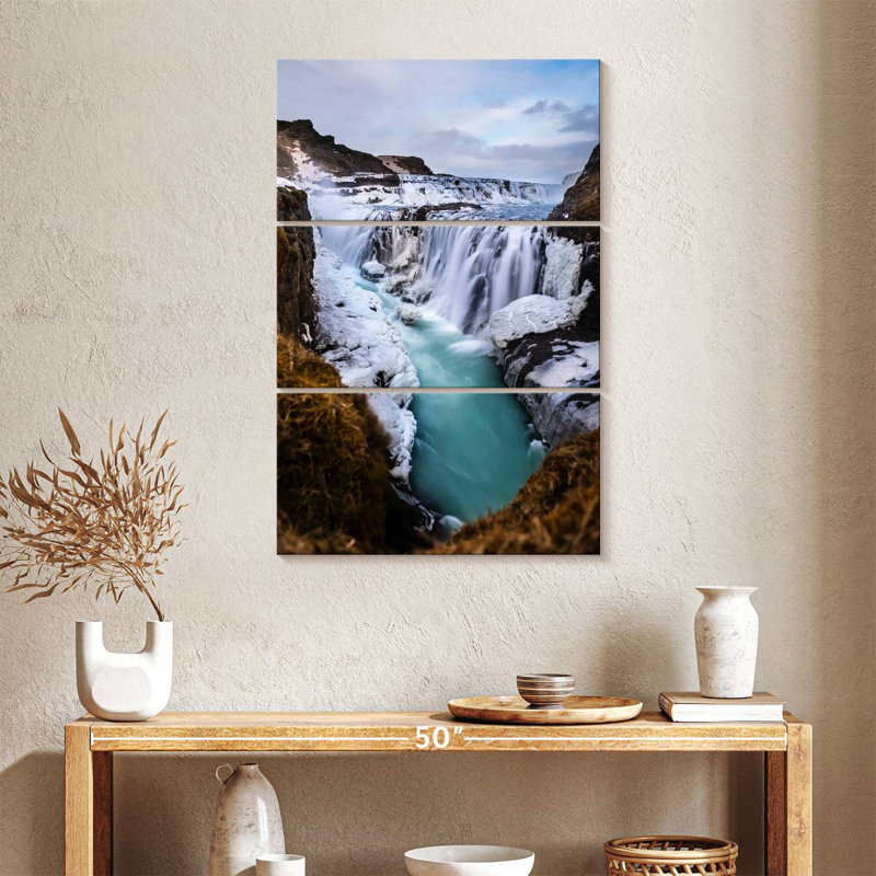Chutes d'hiver Alvord Gullfoss, H 38 po x l 24 po