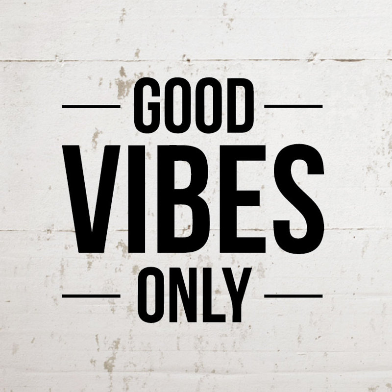 Décalcomanie murale good vibes only, Noir mat