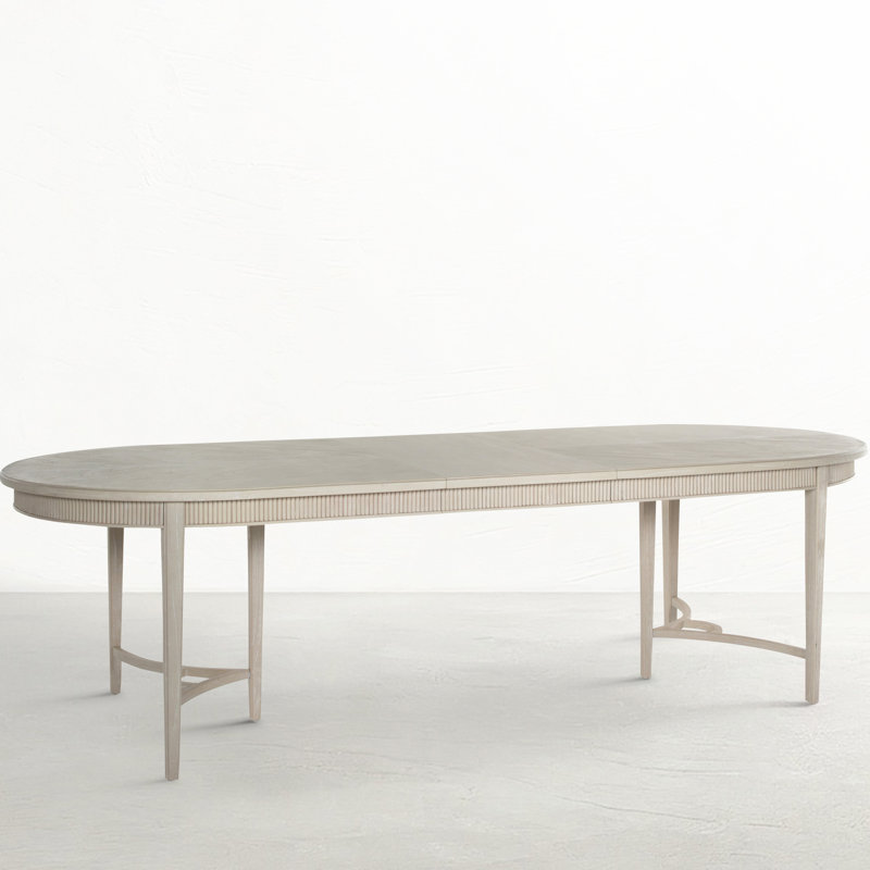 Whitlock Extendable Solid Wood Dining Table, Cerused White
