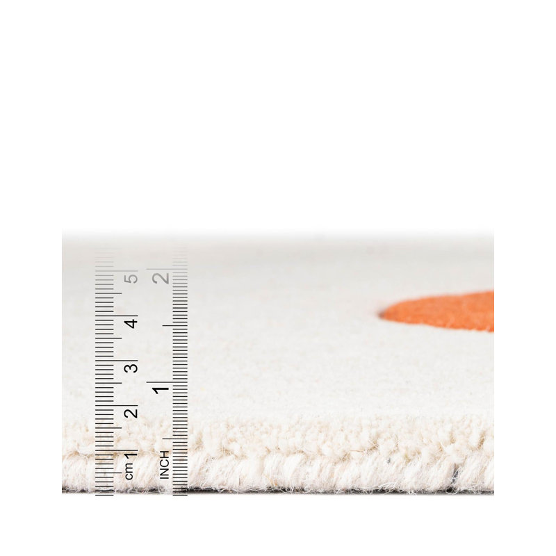 Tapis unique en laine pour enfants, Œuf 2 pi x 2 pi