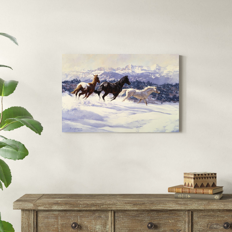 " Winter Spirits " by Claire Goldrick Painting Print, 20" H x 30" W x 1.25" D