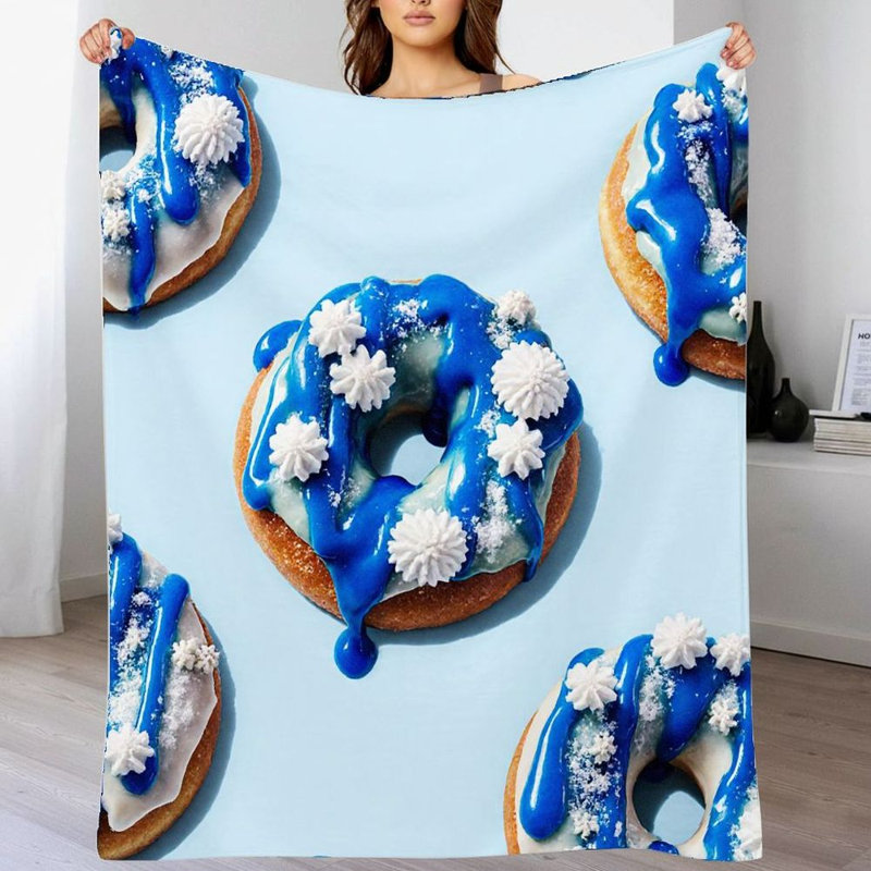 1pc bleu en céramique craquelée couverture flanelle douce aux chandelles confortable, art décoratif, motif unique, décoration intérieure élégante pour canapé / lit / voyage 30 * 40