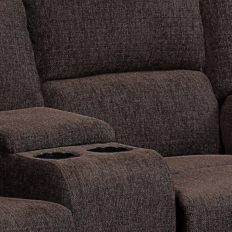 Causeuse inclinable Zslater Chenille, H 39,5 po x l 70,5 po x P 39,5 po, Chenille brun