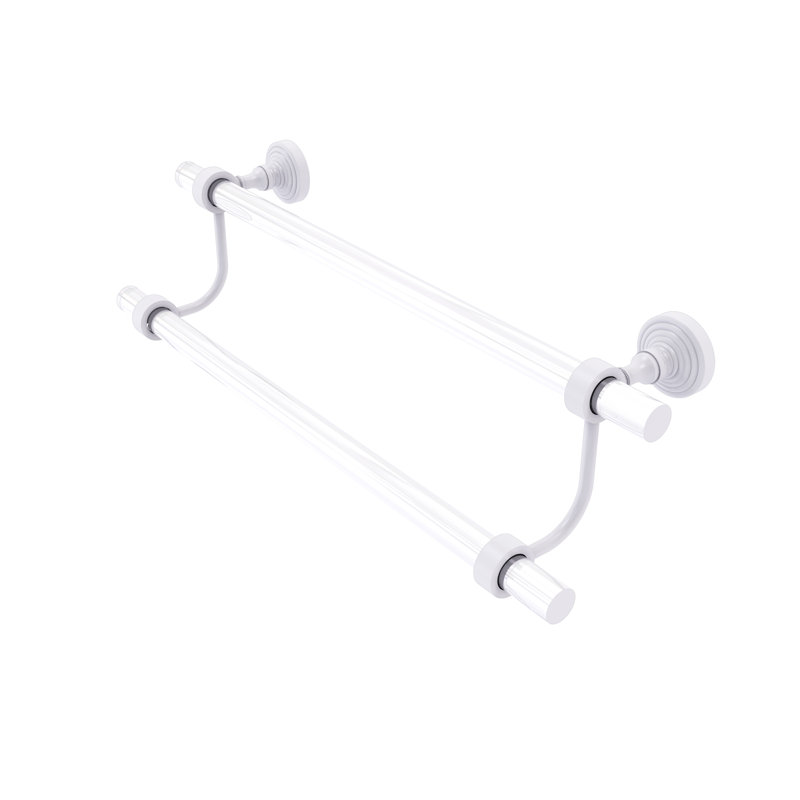 Porte-serviettes mural double Jarrell, Blanc mat, H 7,785 po x l 22 po x P 5,3 po