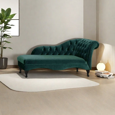 Elegant Velvet Chaise Lounge with Ergonomic Design
