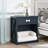 Vintage Small Storage Cabinet With Led Light And Pet Bed, Hidden Cat Litter Box With Drawer And Semi-open Space 
