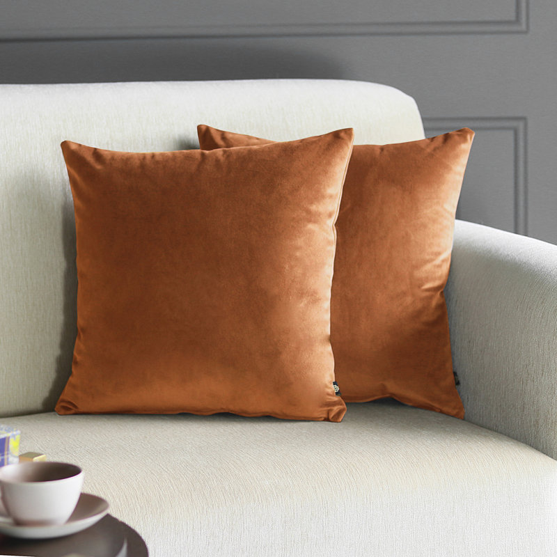 Davos Square Pillow Cover, Rust