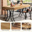 Rectangular with Iron Base Dining Table