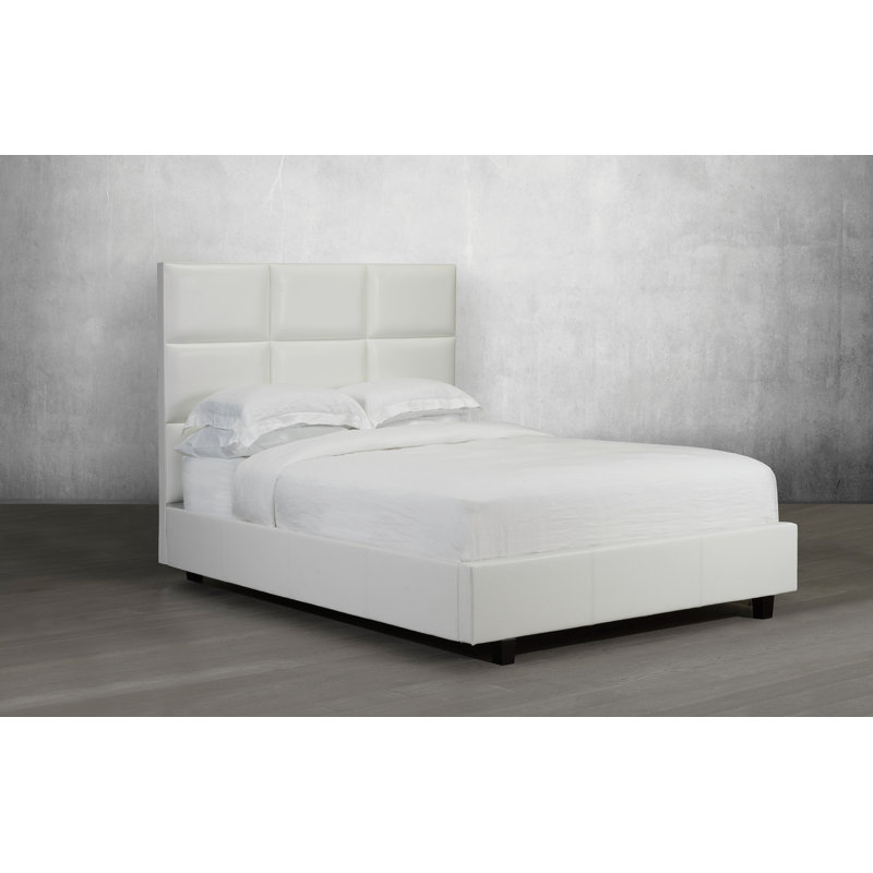 Lit plateforme avec rangement rembourré Hadleigh, Denim, Double