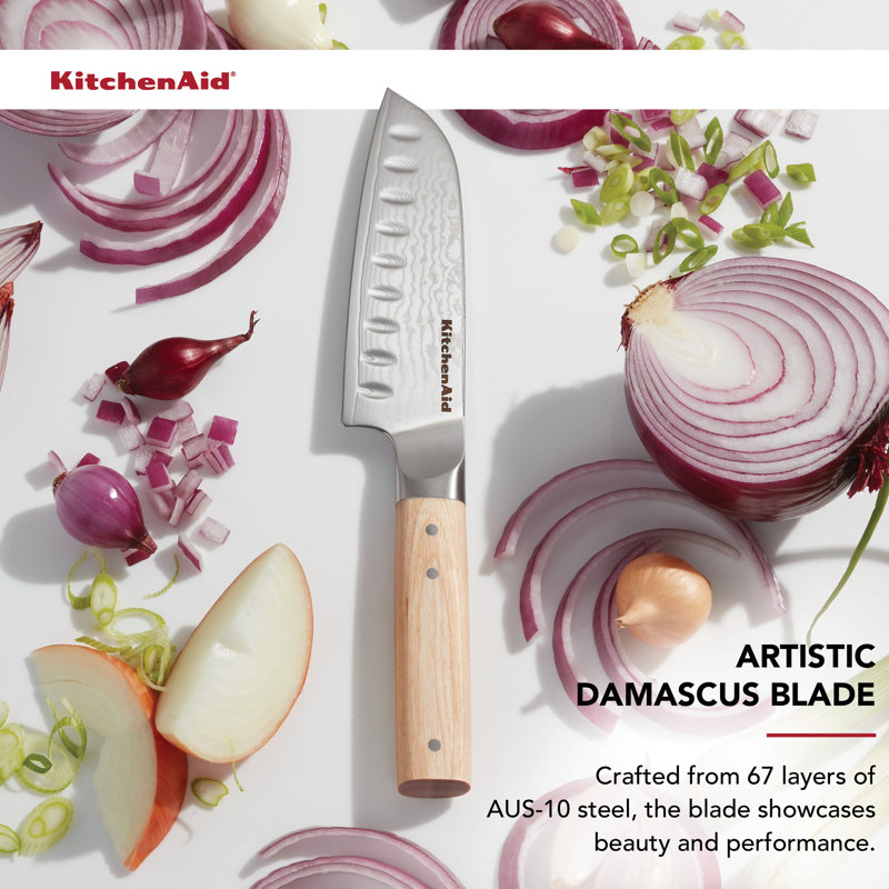 Kitchenaid Premium Damascus Santoku Knife, 5 Inch
