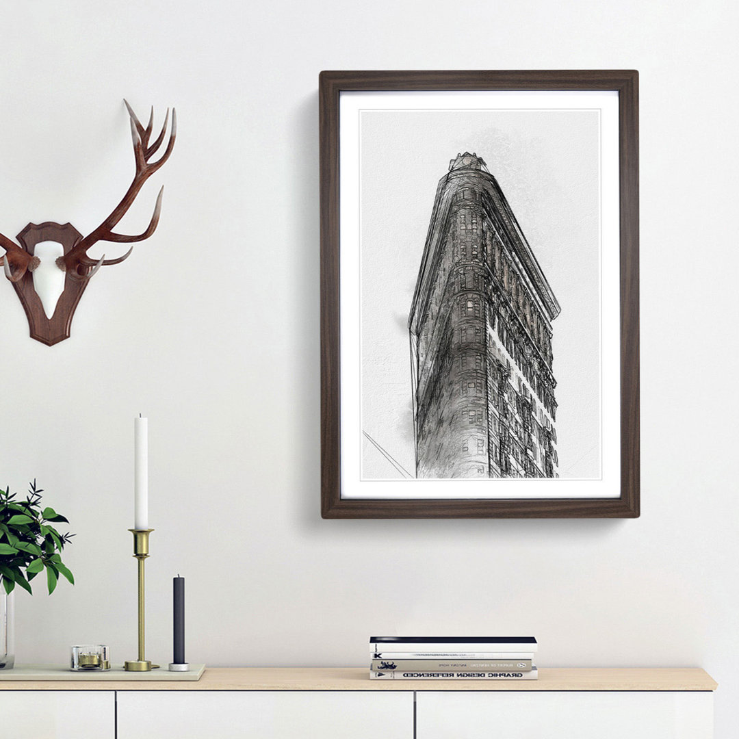 Flatiron Building in New York City in Abstract - Picture Frame Graphic Art Print