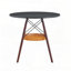 Table de salle à manger ronde avec panier de rangement tissé suspendu (31,5 po, panneau de fibres à densité moyenne noir, pieds en noyer, 2 à 4 places)-772519743
