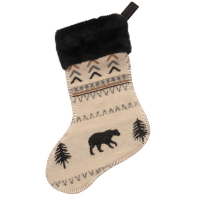 Wooded River Boulder Christmas Stocking (14x20)