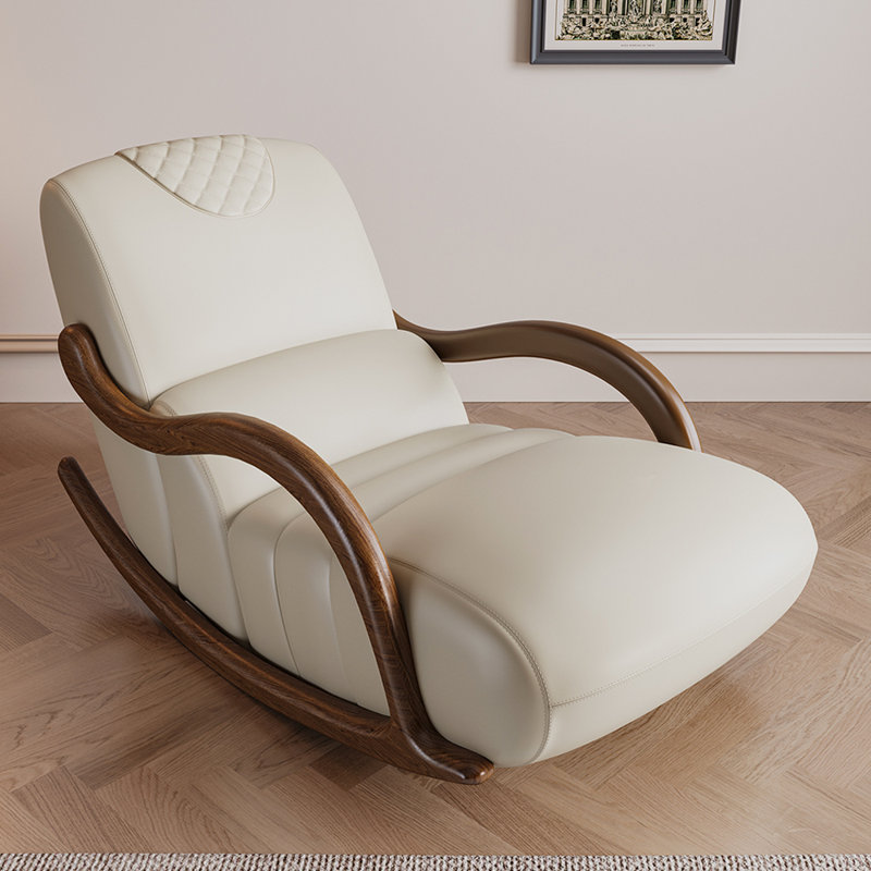 Chaise berçante ergonomique moderne en bois massif