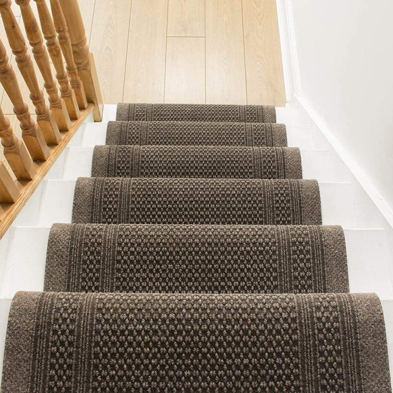 Runner Abe Solid Colour Indoor Area Rug, Runner Brown 66cm x 510cm