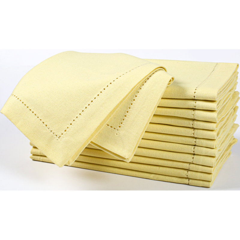 Serviettes de table en coton 18 x 18, L 18 po x L 18 po, Jaune clair