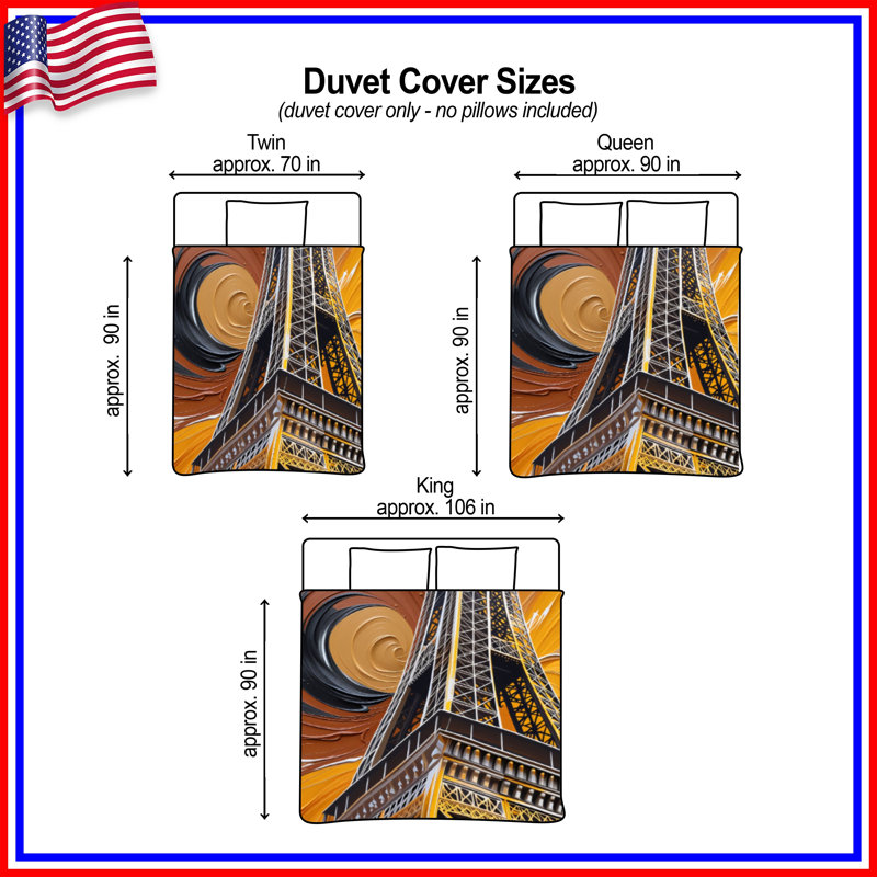 Housse de couette Tour Eiffel Bedding Architecture Contemporary, Lit simple