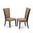 5 Piece Dining Table Set for 4 Includes a Rectangle Kitchen Table with Butterfly Leaf and 4 Light Sable Linen Fabric Parsons Chairs, Mahogany-26153046-26190857-26153043