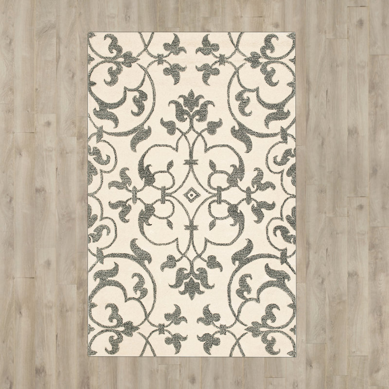 Tapis floral en laine touffeté à la main Candelo, Rectangle 2 pi x 3 pi