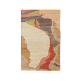 Quartz Abstract Hand Woven Flatweave Rectangle 5' x 7' Silk Area Rug in Brown/Red