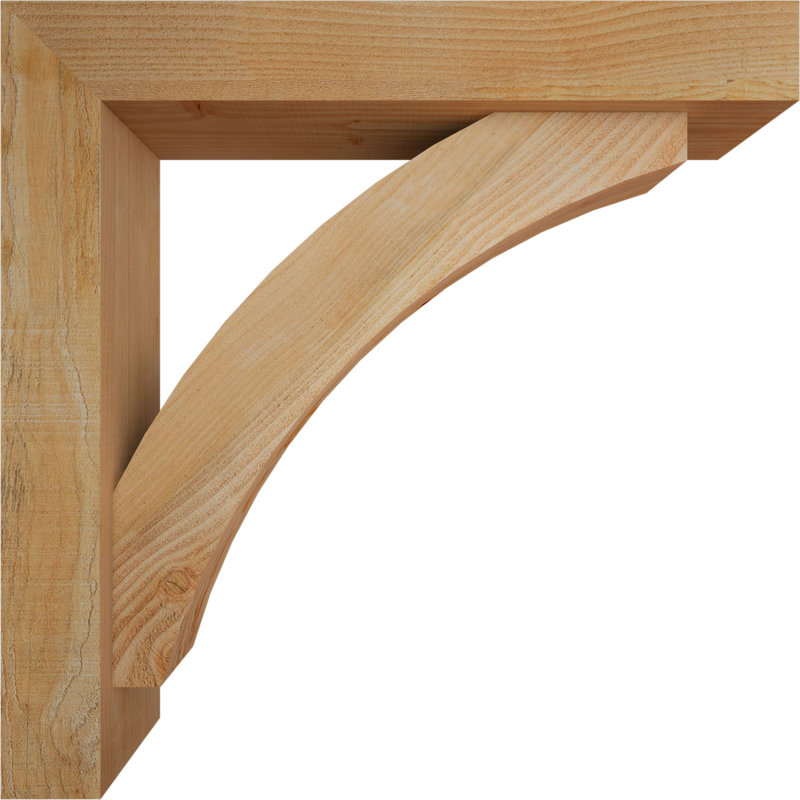 Thorton Block Bracket with Offset Brace, 32 x 32, 6"W Douglas Fir (Rough Sawn)