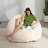 Shell-Shaped Faux Fur Bean Bag Chair, Seashell Design Beanbag Sofa for Living Room & Bedroom-601042323