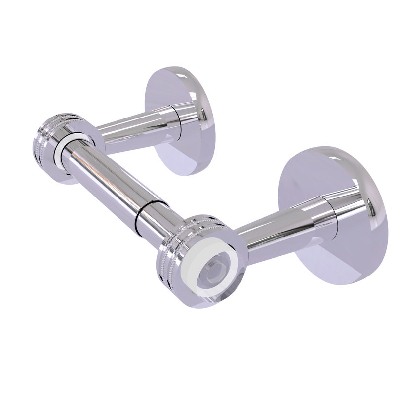 Porte-papier hygiénique à fixation murale deux poteau-points décoratifs Margolis, Chrome poli