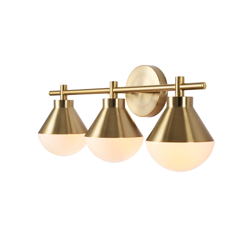 Schoolhouse 3-Light Vanity Light - Brushed Gold, Brushed Gold