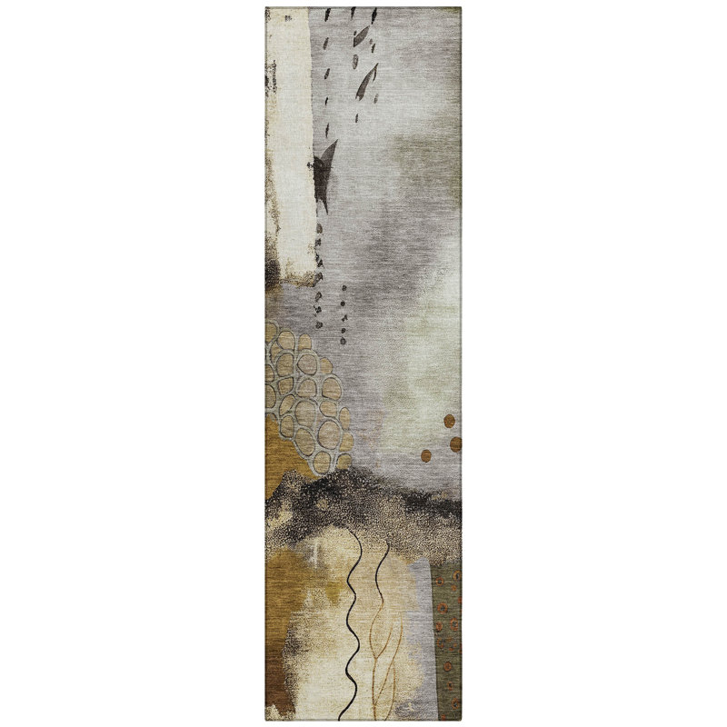 Machine Washable Indoor/Outdoor Amanda ACN2127 Modern Rug, Runner 2'3" x 7'6"
