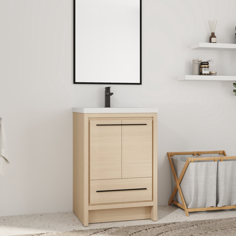 Meuble-lavabo simple 24 po avec plateau en résine, 24"