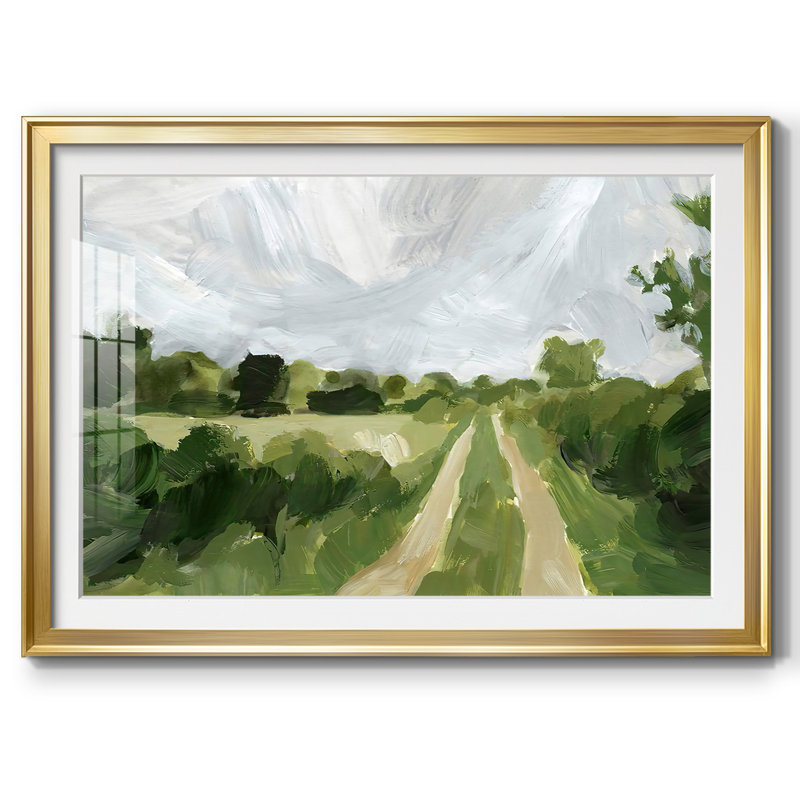Meadow Trail II, reproduction d'art encadrée, Or, H 19 po x l 27 po x P 1,5 po