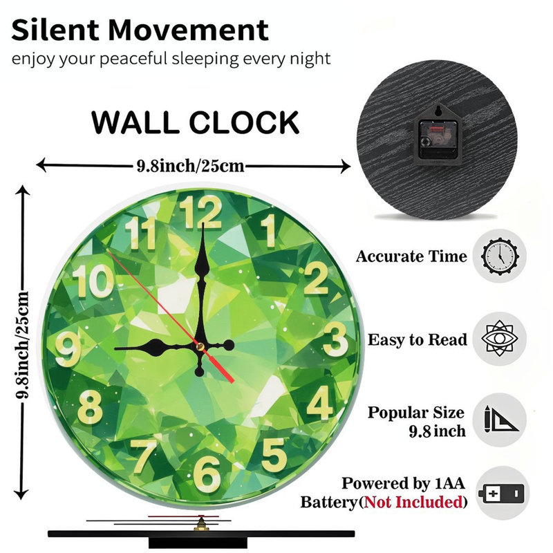 Horloge sur fond vert