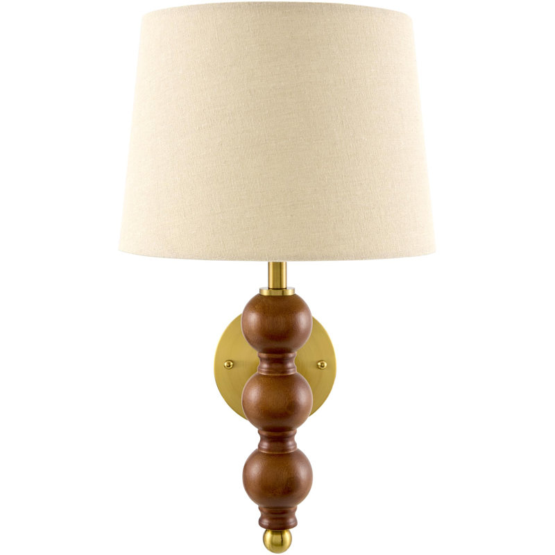 Galey Alix X Livabliss Wiluna Wall Sconce, Beige, Walnut