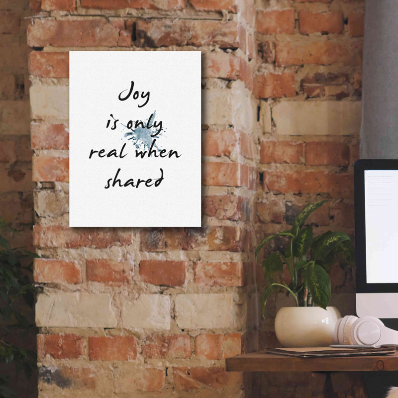«Joy» par Design Fabrikken, art textuel sur toile tendue