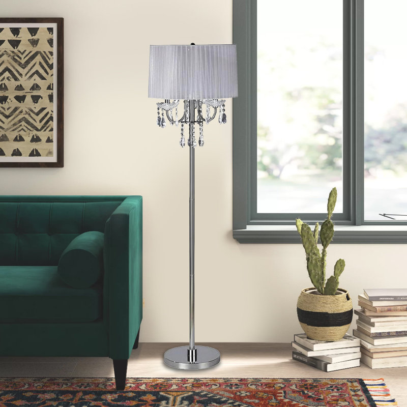 Lampe sur pied 63 po Taveras, Blanc