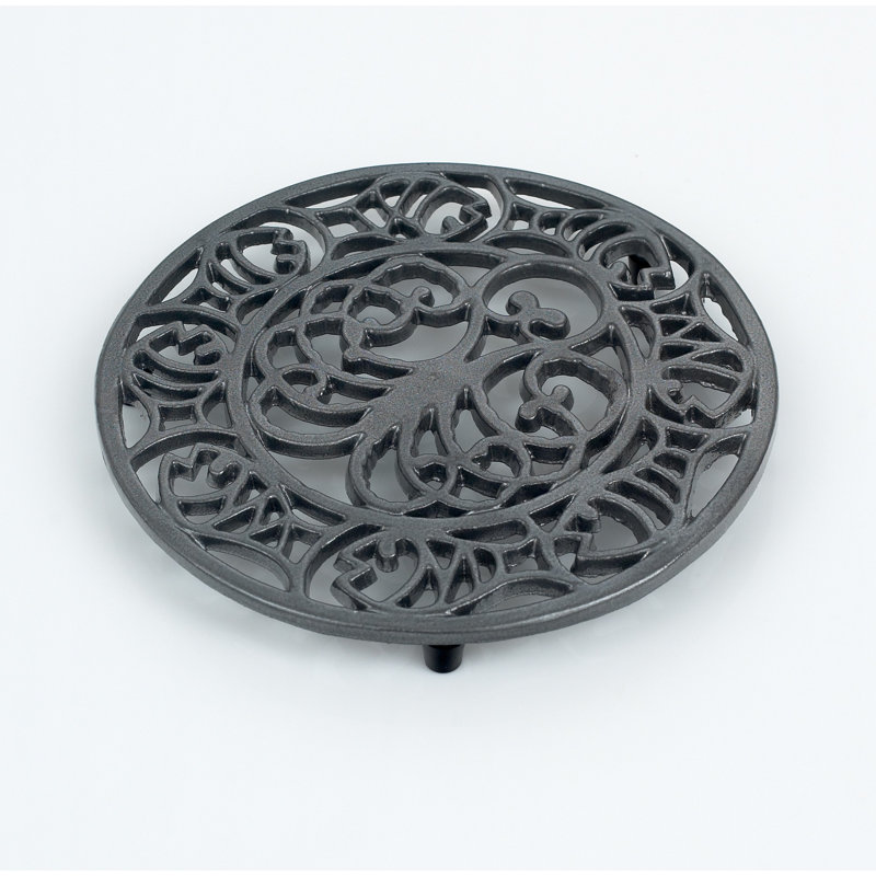 Metal Round 1 Piece Trivet, Graphite