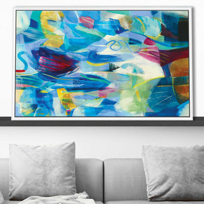 «Blue Passage», peinture sur toile à cadre flottant
