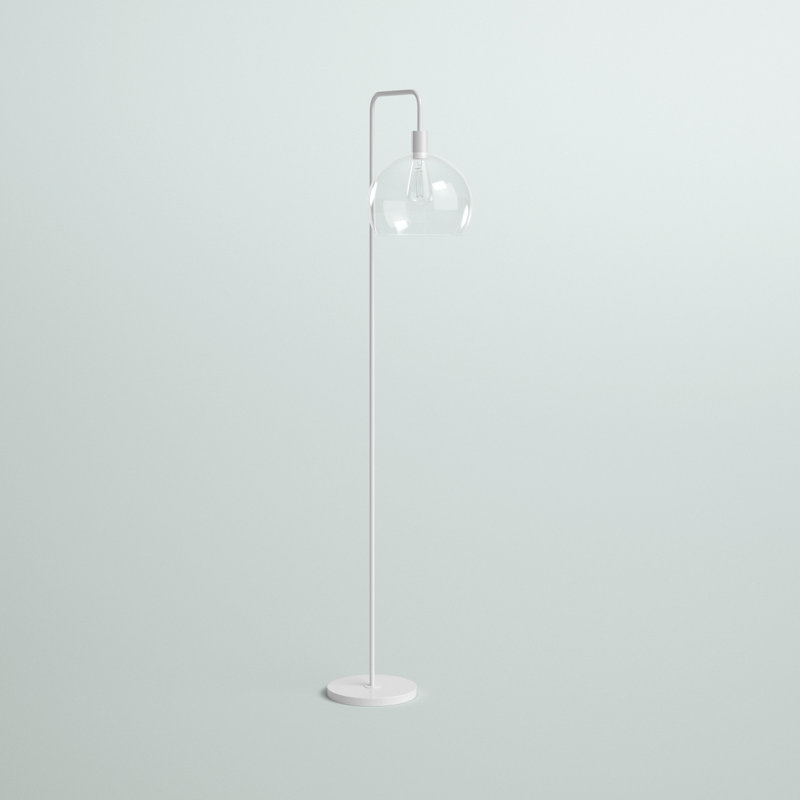 Anthony 61'' Arched Floor Lamp, Glossy White