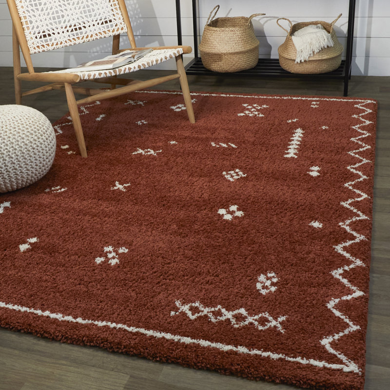 Tapis à poils longs Kashvi Southwestern, Rectangle 5 pi 3 po x 7 pi