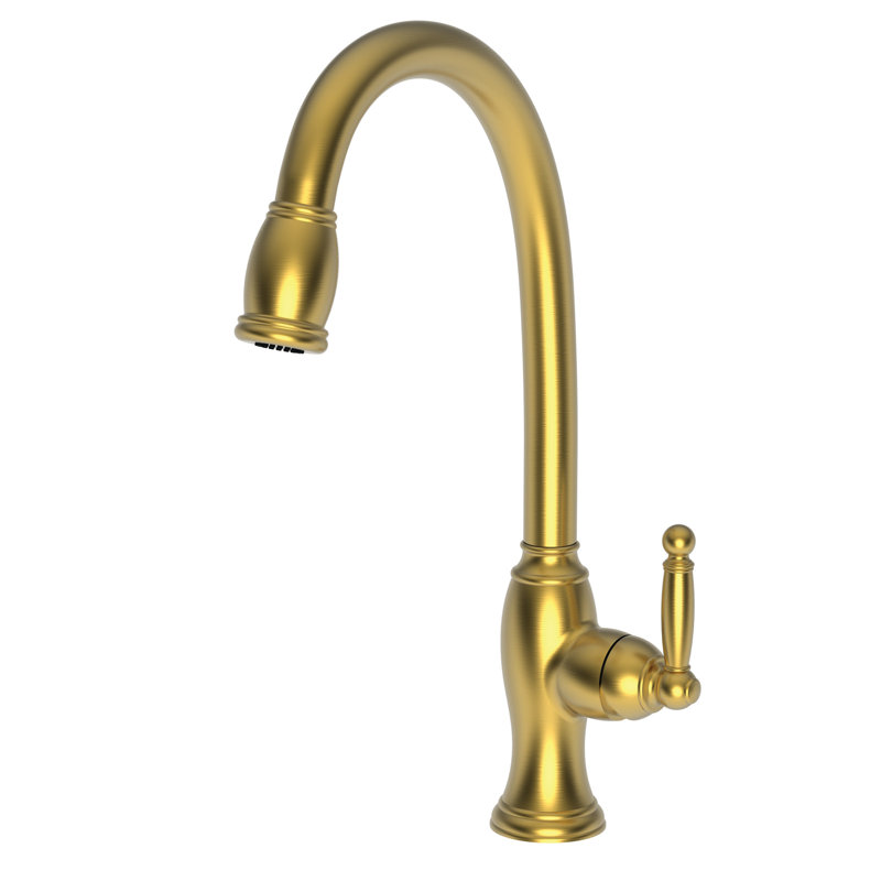 Nadya Single Handle Pull Down Kitchen Faucet, Satin Brass (PVD)