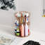 Organisateur de maquillage rotatif, rangement de soins de la peau rotatif à 8 niveaux ajustables, présentoir cosmétique avec porte-pinceaux et plateau de parfum, couleur café transparent-1523957269