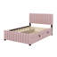 Lit plateforme double en velours avec lit gigogne-108745674