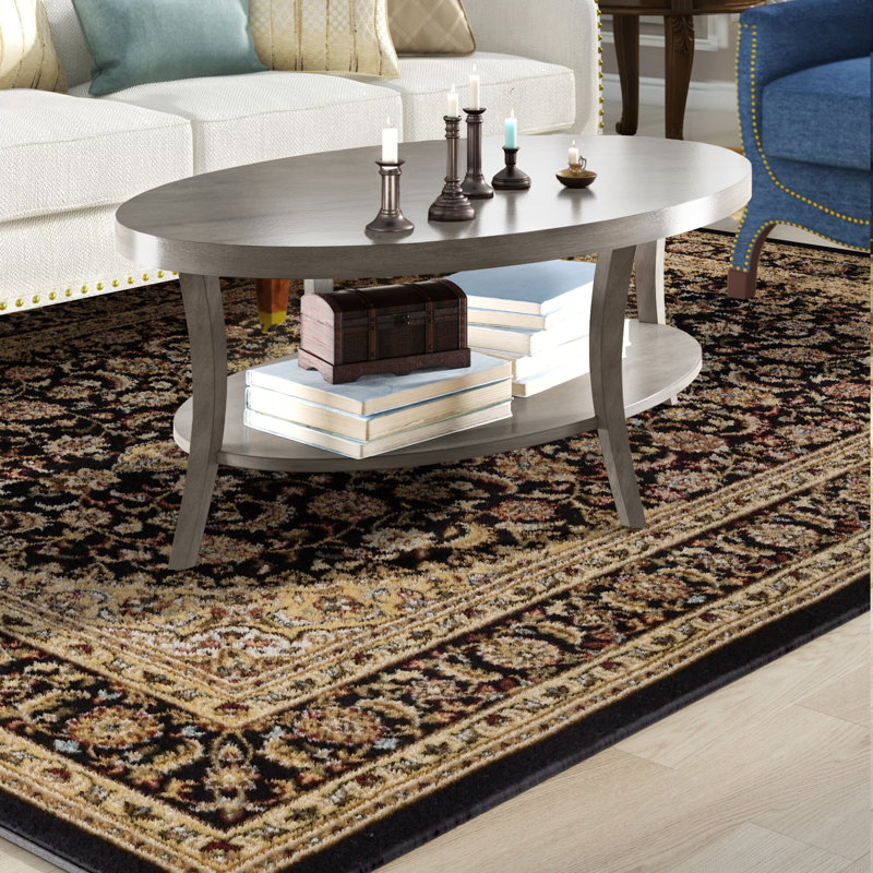 Hansmeier Solid Wood Top Coffee Table, Grey