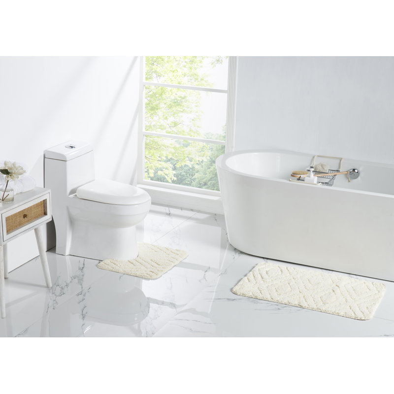 Dillwyn Non-Slip Bath Rug, Cream