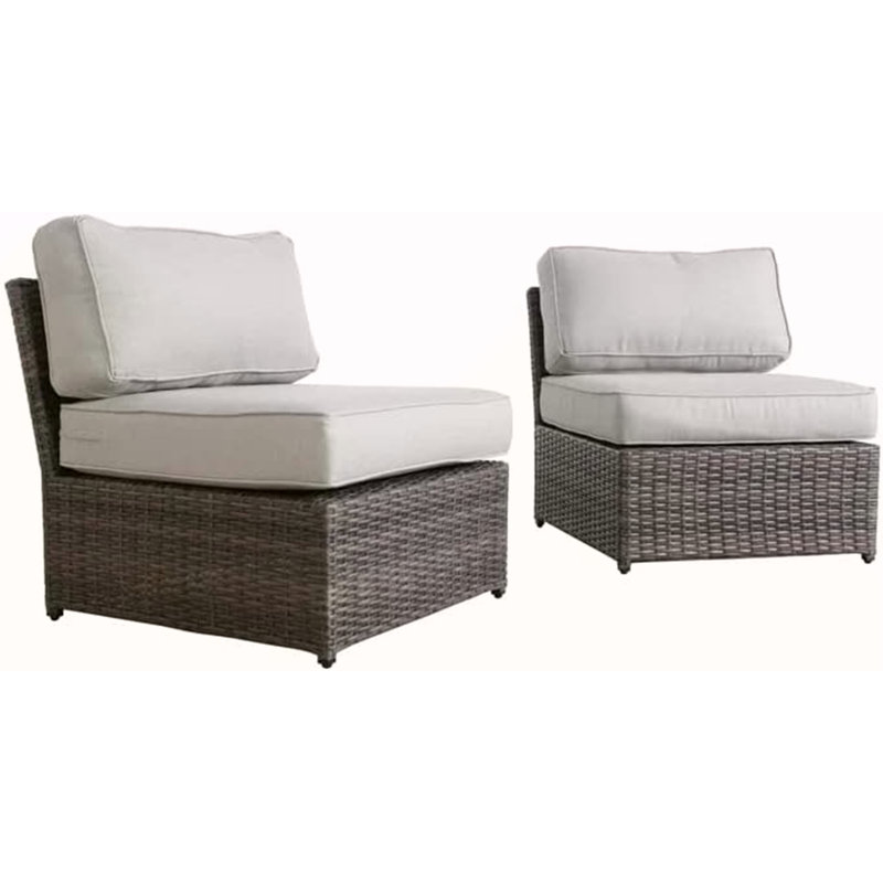 Chaise de patio entièrement assemblée avec coussins, Gris foncé