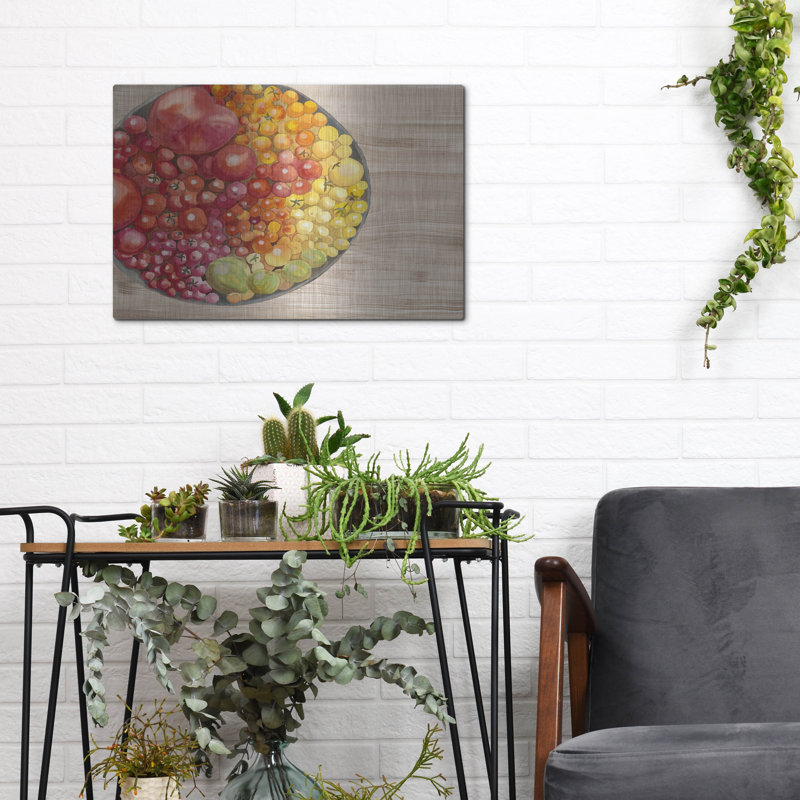  «Bowls Of Fruit 1» par Alicia Ludwig, art mural en métal, 16 po x 12 po, H 12 po x l 16 po