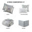 Édredon 6 pièces en coton pour très grand lit - Gris avec détails fins dans la literie