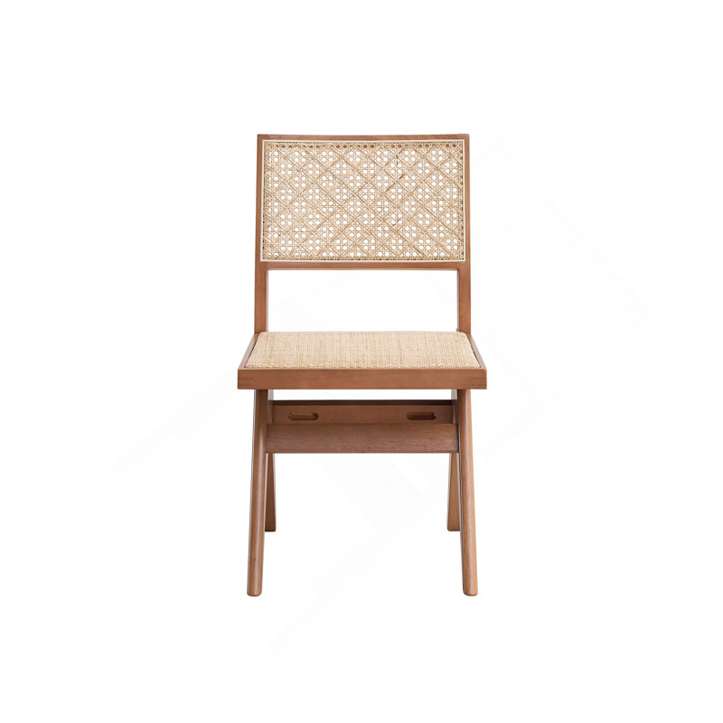 Ensemble de 2 chaises d'appoint en rotin et finition naturelle Velentina